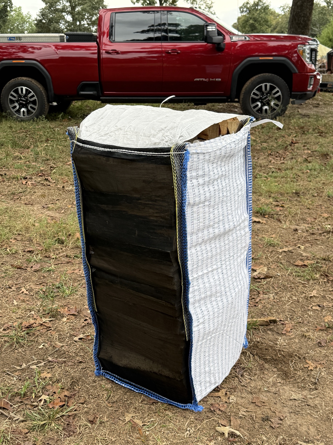 9 cubic foot oak firewood bag with included weather cover