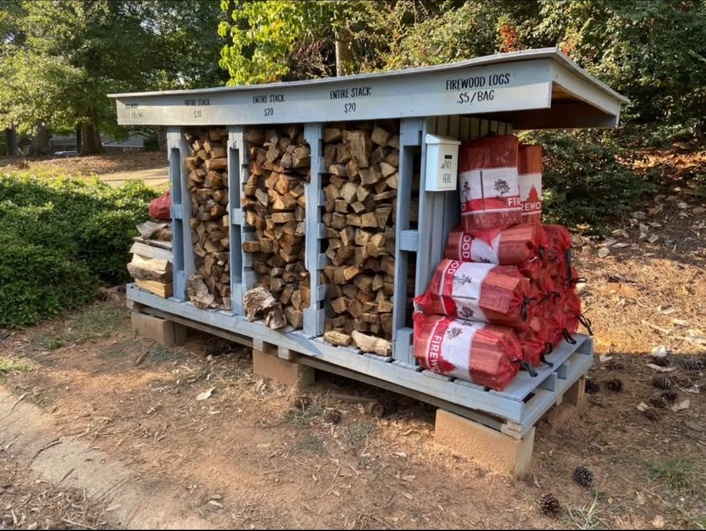 The original Oak Hill Firewood honor-system roadside stand