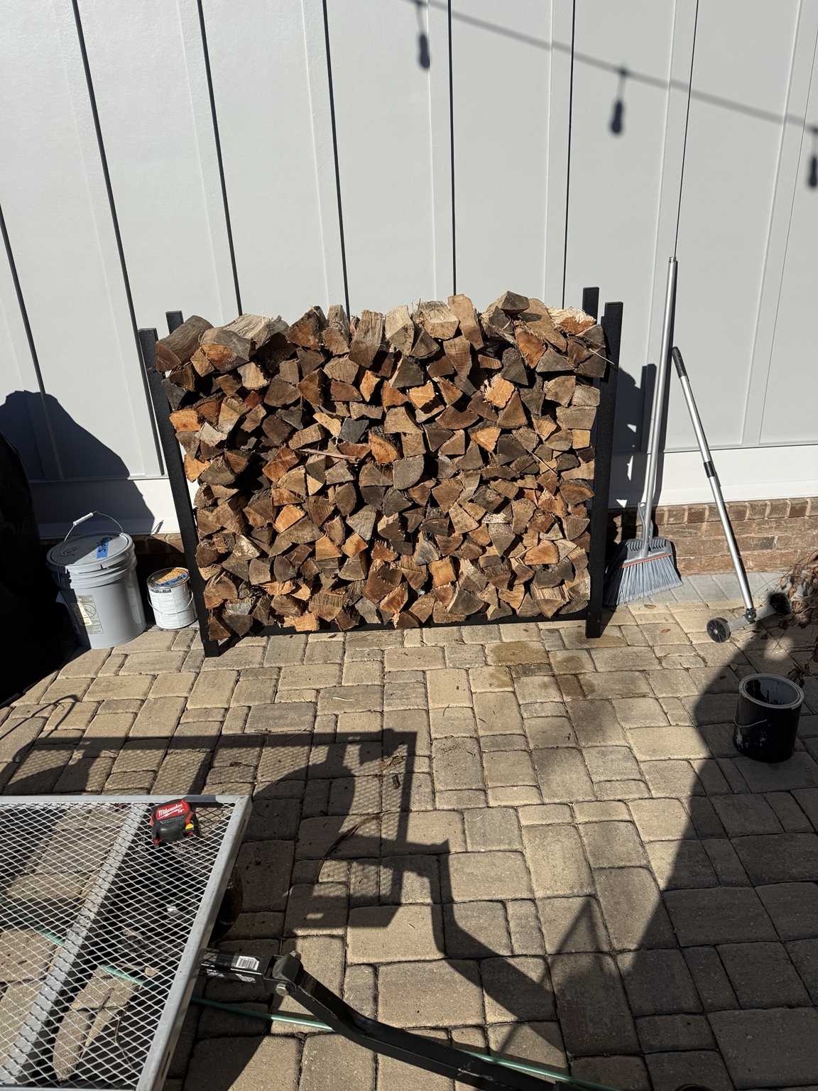 Customer stack showing the amount in one large Oak Hill Firewood bag